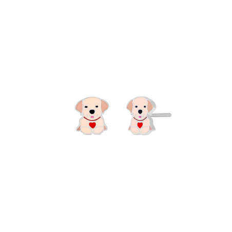 PENDIENTES PERRITO PLATA CON ESMALTE D03601/BF