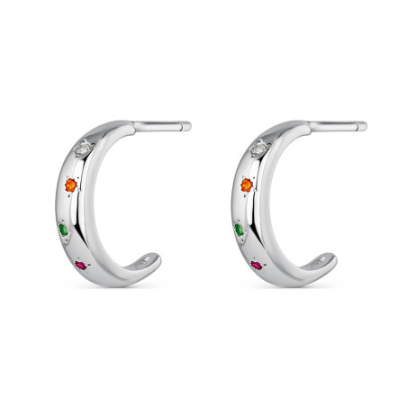 Pendientes de aro de plata de ley