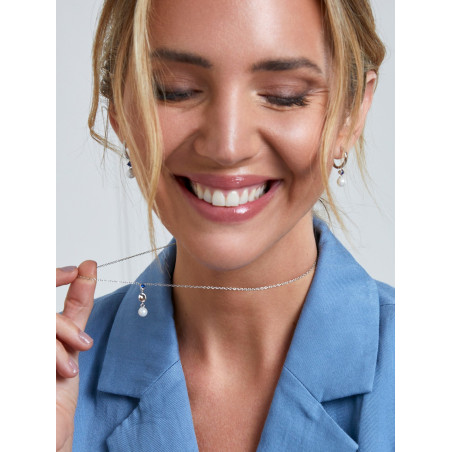 COLLAR MAREA PLATA ESPINELA AZUL Y PERLA  D03507/BA