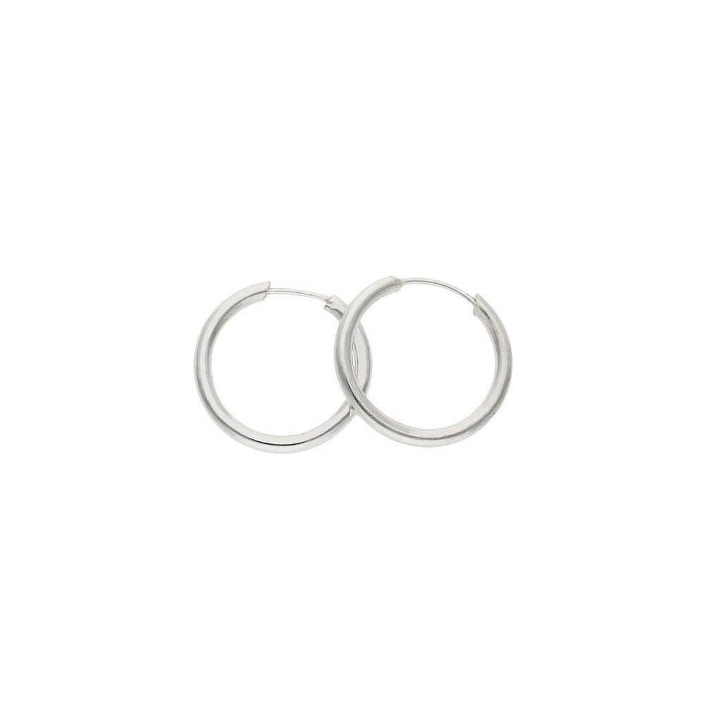 PENDIENTES ARO LISO PLATA DE LEY 12 MM