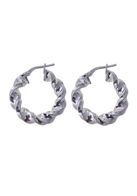 HOOPS IN STERLING SILVER WITH RELIEF 15 MM
