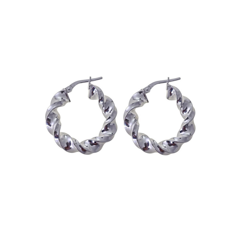 PENDIENTES ARO RELIADO PLATA DE LEY 15 MM