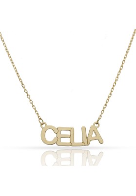 GARGANTILLA NOMBRE PERSONALIZABLE ORO AMARILLO 18 KL 6 LETRAS
