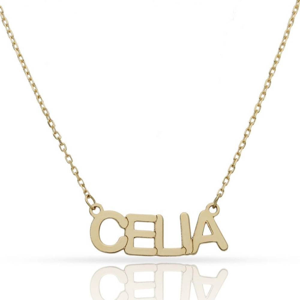 GARGANTILLA NOMBRE PERSONALIZABLE ORO AMARILLO 18 KL 6 LETRAS