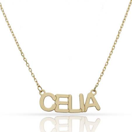GARGANTILLA NOMBRE PERSONALIZABLE ORO AMARILLO 18 KL 6 LETRAS