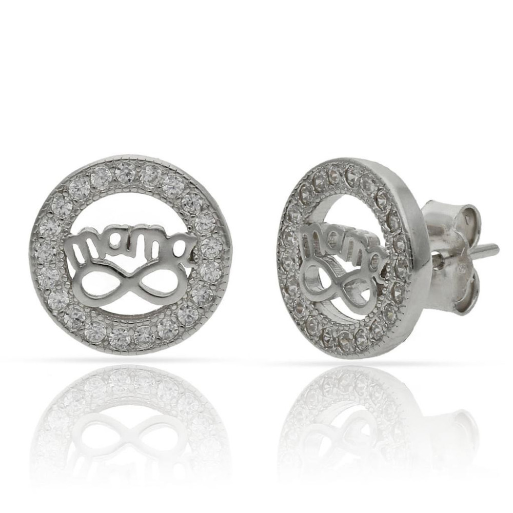 PENDIENTES PLATA CIERRE PRESIÓN MAMÁ + INFINITO