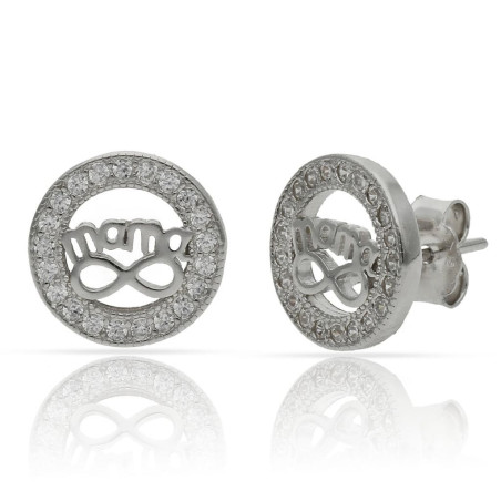 PENDIENTES PLATA CIERRE PRESIÓN MAMÁ + INFINITO