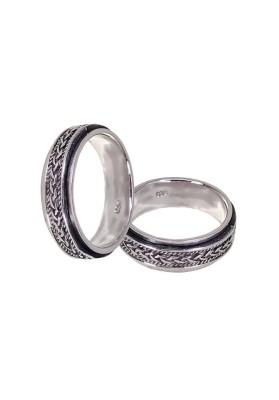 ANILLO HOMBRE CON MOTIVOS PLATA DE PRIMERA LEY 8 MM