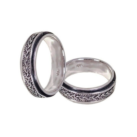 ANILLO HOMBRE CON MOTIVOS PLATA DE PRIMERA LEY 8 MM