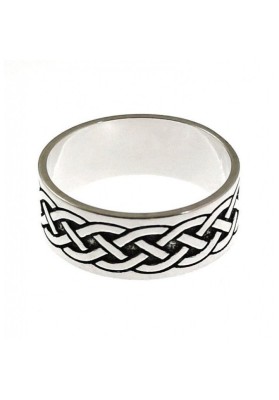 ANILLO HOMBRE CON MOTIVO ENTRELAZADO PLATA DE PRIMERA LEY 8 MM