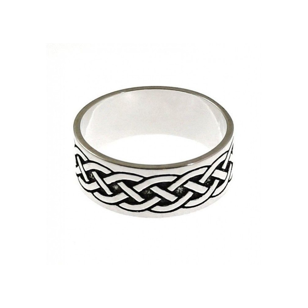 ANILLO HOMBRE CON MOTIVO ENTRELAZADO PLATA DE PRIMERA LEY 8 MM