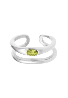 ANILLO ACERO KYLIE CIRCONITA VERDE