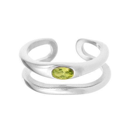 ANILLO ACERO KYLIE CIRCONITA VERDE