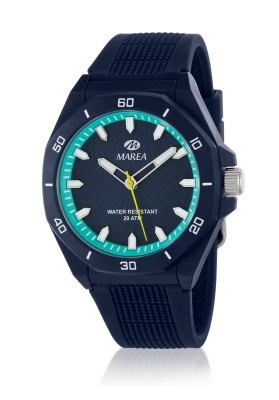Marea B35378/2 Men's Sports Watch – Navy Blue & Turquoise