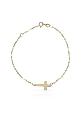 PULSERA CRUZ ORO 18K. LARGO 20CM