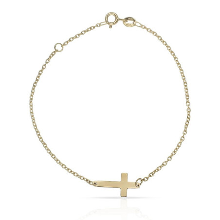 PULSERA CRUZ ORO 18K. LARGO 20CM