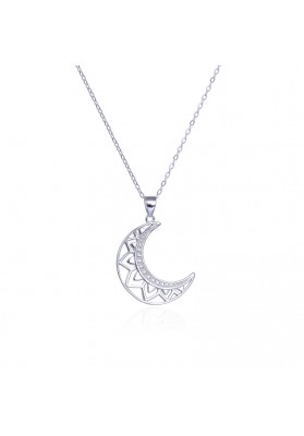 STERLING SILVER MOON NECKLACE