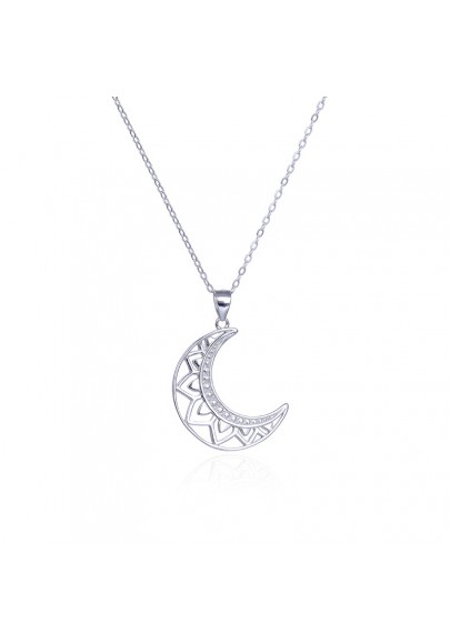 STERLING SILVER MOON NECKLACE