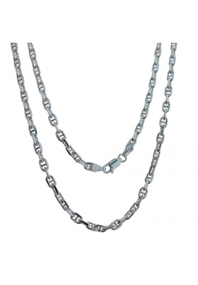 CADENA MARINA ANCLA PLATA DE LEY 60 CM LARGO Y 3.50 MM ANCHO