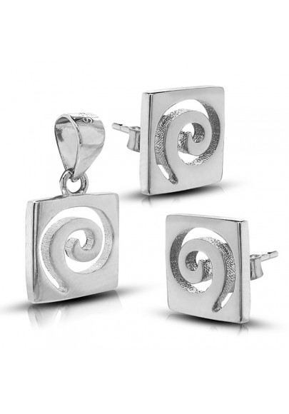 STERLING SILVER SWIRL SET