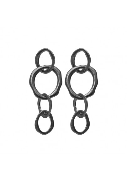 HEMATITE PLATED CIRCLES EARRINGS