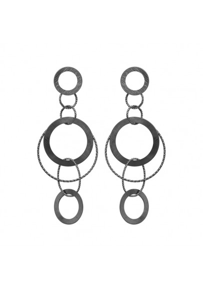 HEMATITE PLATED CIRCLES EARRINGS