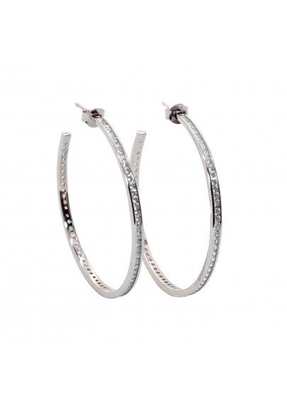 STERLING SILVER HOOP EARRINGS. 42 MM