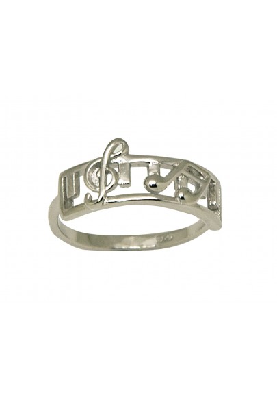 ANILLO NOTAS MUSICALES PLATA DE LEY