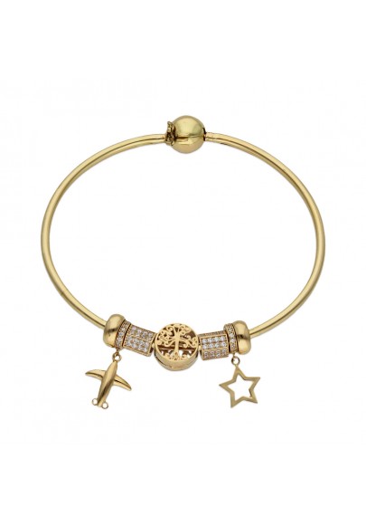 PULSERA BRAZALETE ÁRBOL DE LA VIDA ORO 18 KL