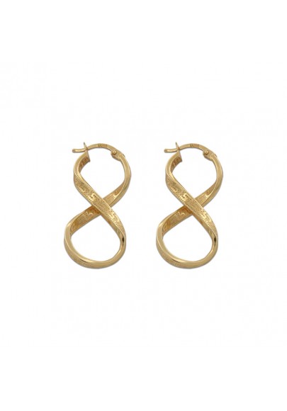 18K GOLD 23MM INFINITY FIGURE 8 HOOP EARRINGS