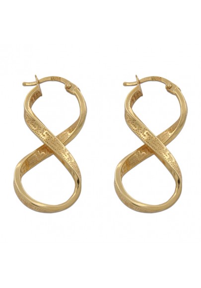 18K GOLD 40MM  INFINITY FIGURE 8 HOOP EARRINGS