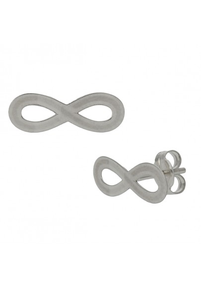 18K WHITE GOLD INFINITY EARRINGS