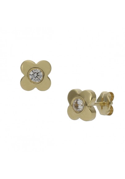 PENDIENTES FLOR ORO 18 KL