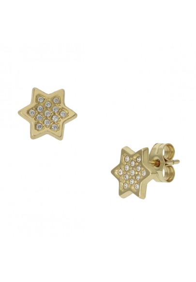 18K GOLD STAR STUD EARRINGS