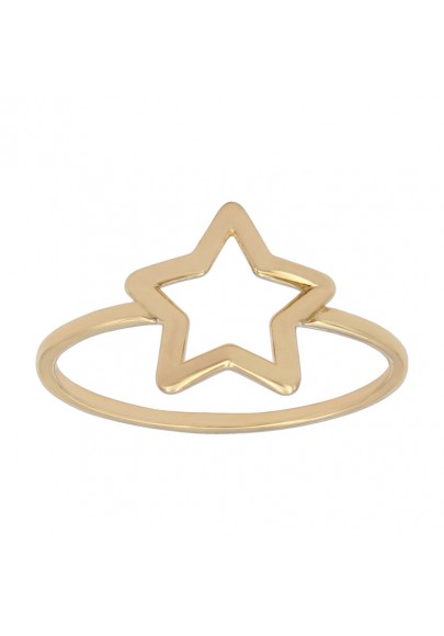 18K YELLOW GOLD STAR RING