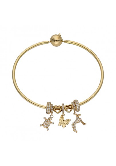 PULSERA BRAZALETE ANIMALES ORO 18 KL