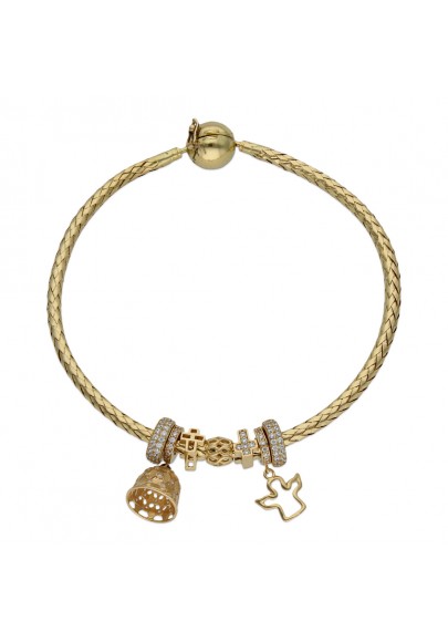 18K GOLD FAITH BANGLE BRACELET