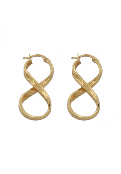 18K GOLD 32 MM INFINITY FIGURE 8 HOOP EARRINGS