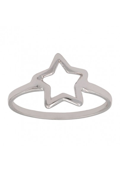 ANILLO ESTRELLA ORO BLANCO 18 KL