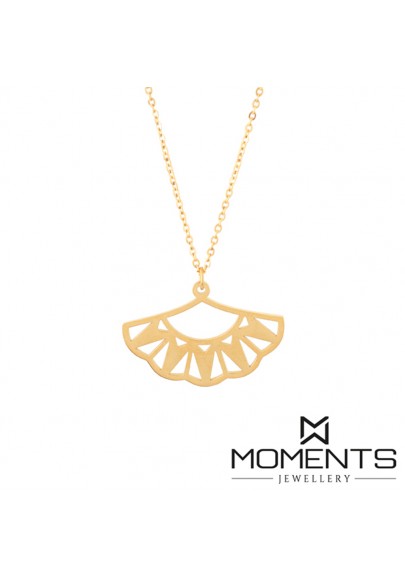 GOLD PLATED STAINLESS STEEL FAN NECKLACE