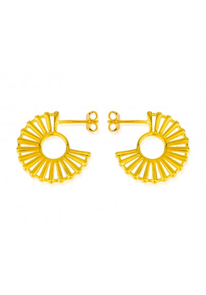 GOLD PLATED STERLING SILVER WHEEL EARRINGS