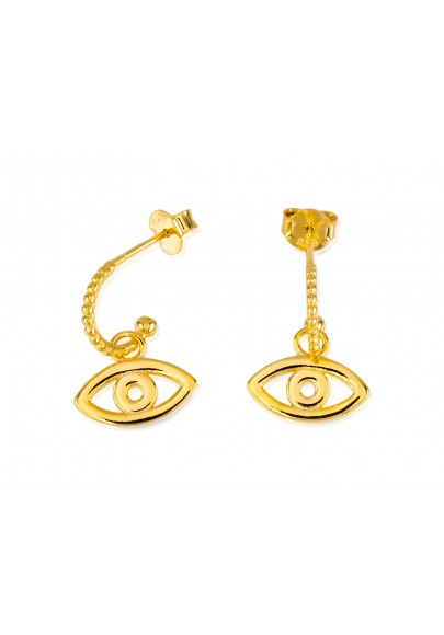 GOLD PLATED STERLING SILVER EYES EARRINGS