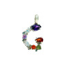 COLGANTE INICIAL COLORES "G" PLATA DE LEY