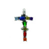 COLGANTE INICIAL COLORES "T" PLATA DE LEY