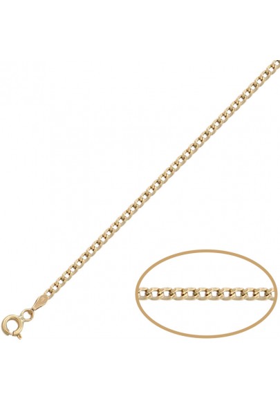 HOLLOW 18K GOLD 2 MM CURB CHAIN