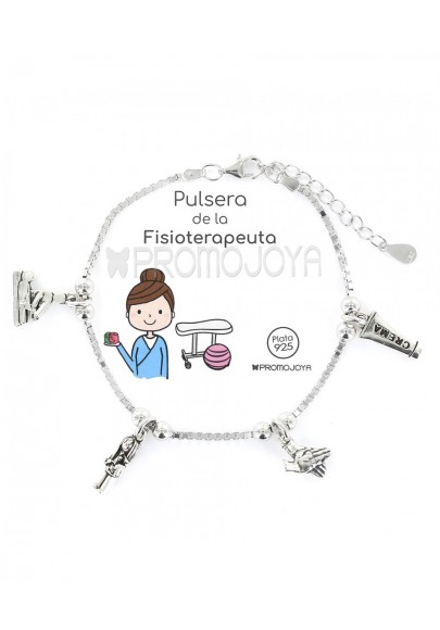 PULSERA DE LA FISIOTERAPEUTA "ERES LO MÁS" PLATA DE LEY