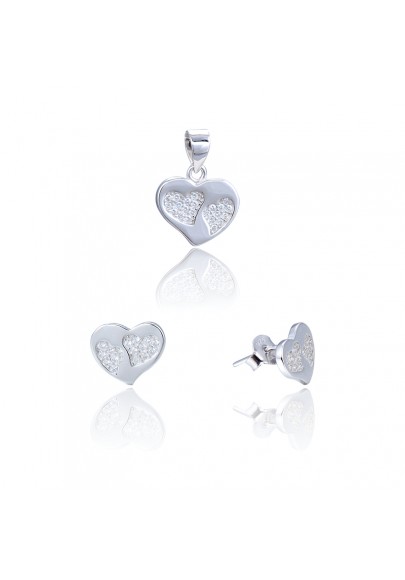 STERLING SILVER HEART SET