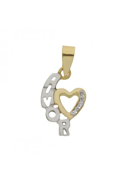 18K YELLOW GOLD LOVE HEART PENDANT