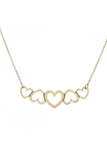 18K YELLOW HEARTS NECKLACE