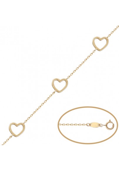 18K GOLD HEARTS BRACELET